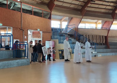01   31 1 23   Visite Mgr LE SAUX   Ensemble scolaire St François Douvaine