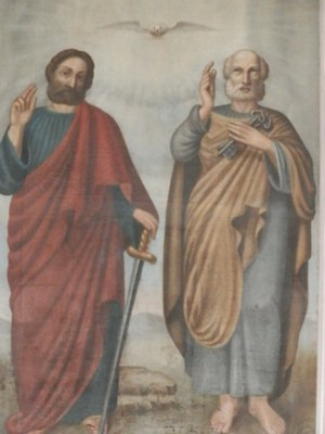 Tableau représentant St Paul et St Pierre.