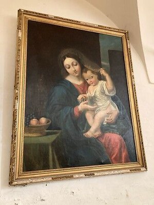 Tableau restauré "La Vierge à la Grappe", d'après Mignard