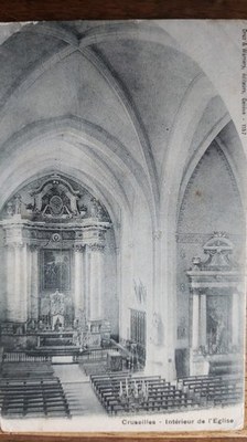 Intérieur de l'église St Maurice de Cruseilles vers 1905